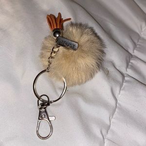 Handmade tan trust keychain